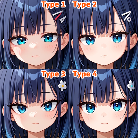 [SDXL] Tsurime(吊り目) set 1版本Type4 (ID: 986572)