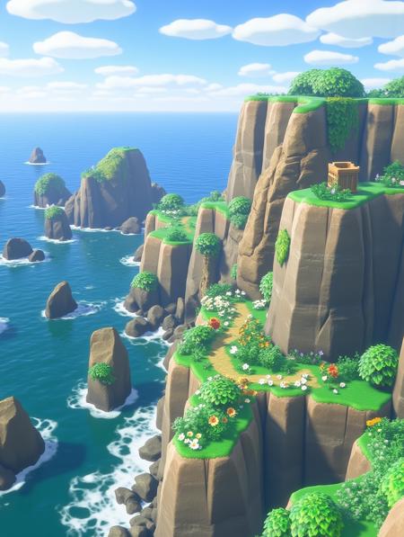 【Game Assets】 Cartoon-style 3D isometric background assets for small games FLUX