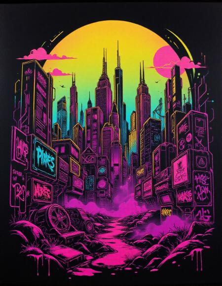 Blacklight Graffiti Style Flux