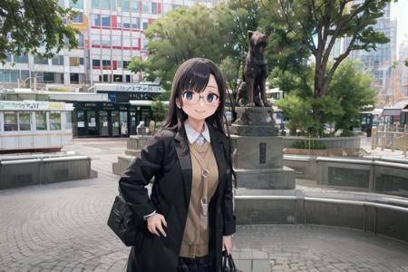 ハチ公前（渋谷） Bronze statue of Hachiko in front of Shibuya Station, TOKYO SD15
