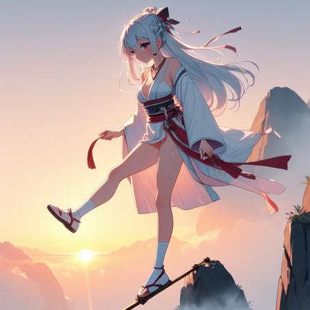 girl like climb mountain / tightrope