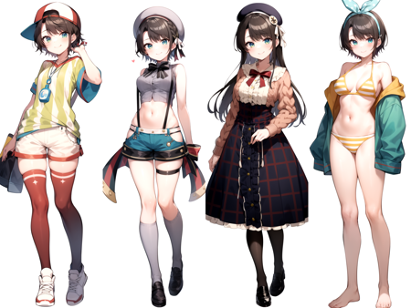 Oozora Subaru (Hololive) all outfits 4+4