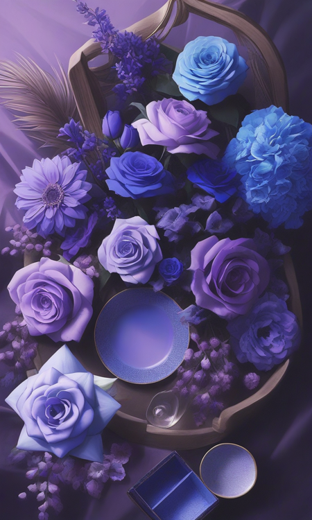 Purple, Blue and Brown