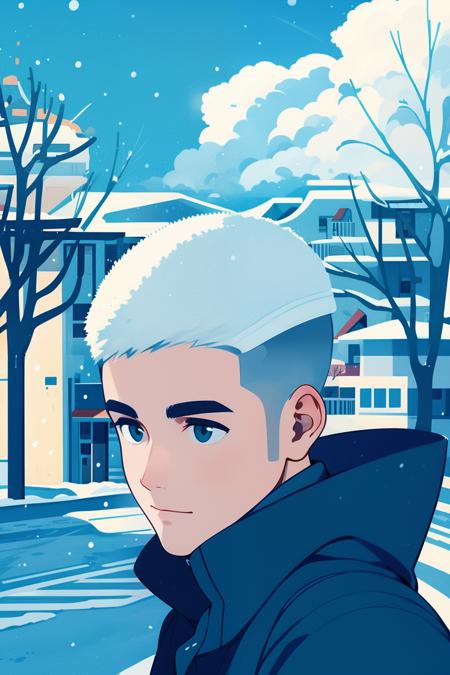 kk-boy | 短发少年扁平绘画风格