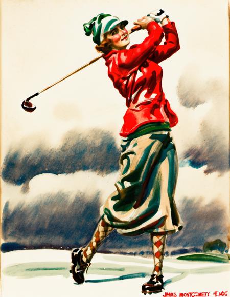 American Propaganda Painting - James Montgomery Flagg Style