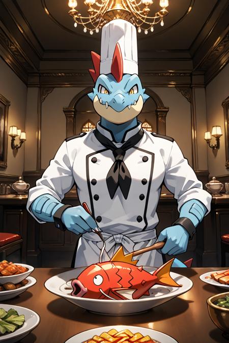 Feraligatr: Big Jaw Pokémon | オーダイル (Pokedex #0160) [Illustrious]