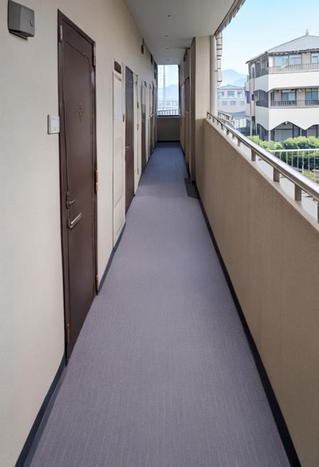 マンションの廊下 / apartment hallway SDXL