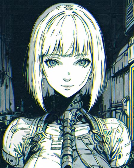 B&W Cyborg girl