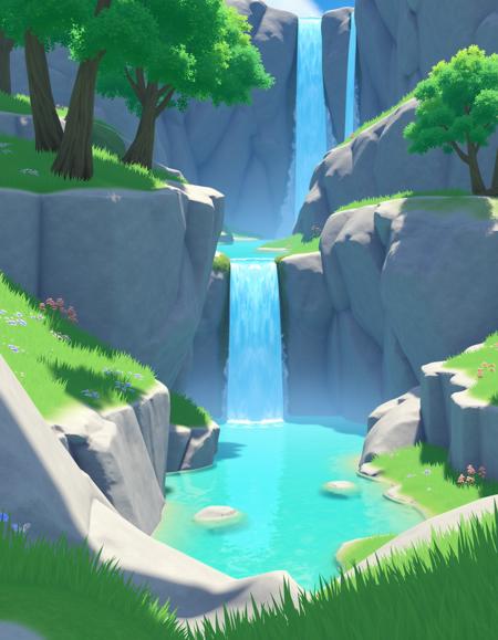 Genshin style landscapes