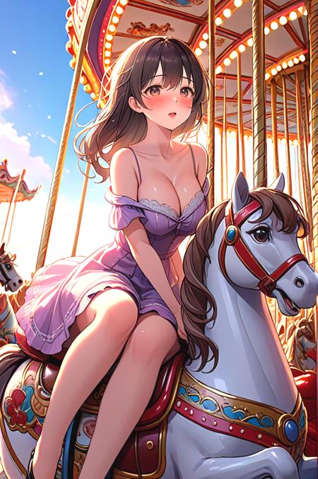 girl like riding carousel