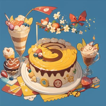 Cake and food