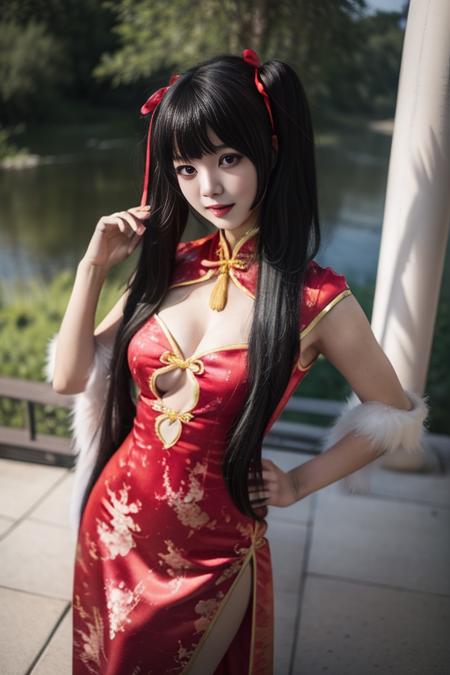 时崎狂三 旗袍-红 tokisaki kurumi chinese clothes-red