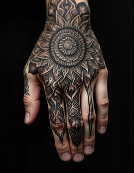 Flux - Tattoo on hand - By Devildonia