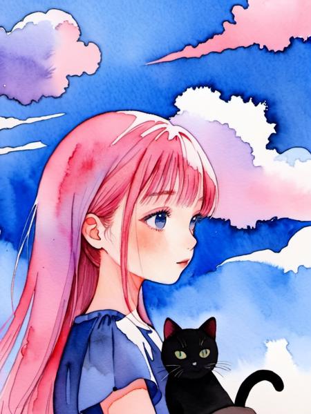 Retro watercolor figures