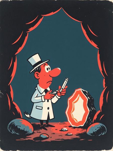 Wizard's Vintage Minimalism Cartoon