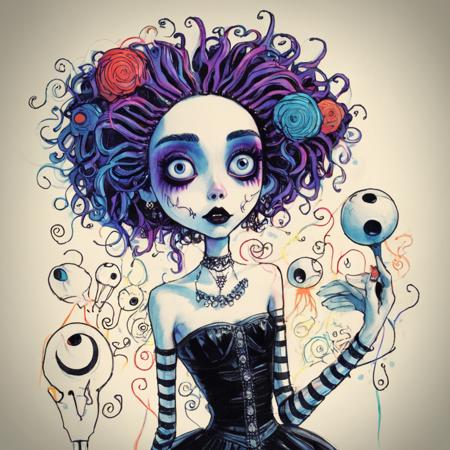 Tim Burton Female Diffusion SDXL