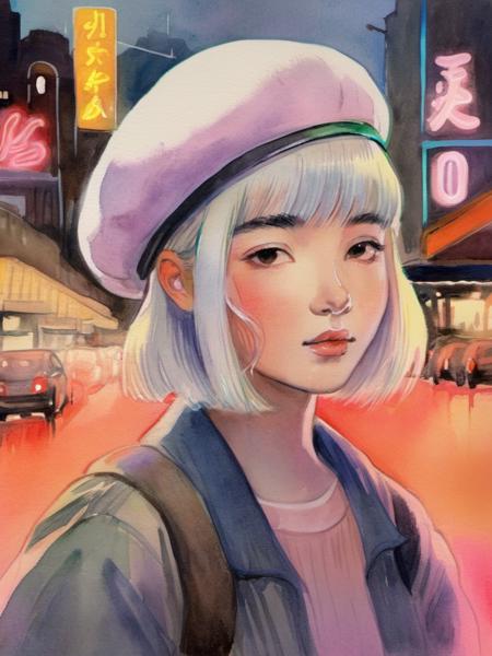 Retro watercolor figures