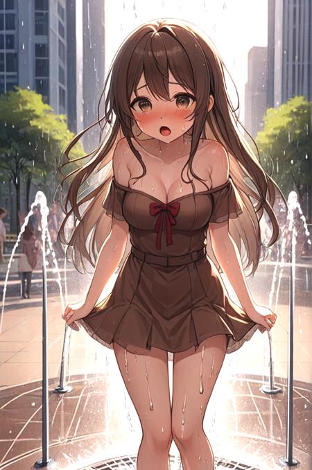 girl like splash pad / drinking fountain