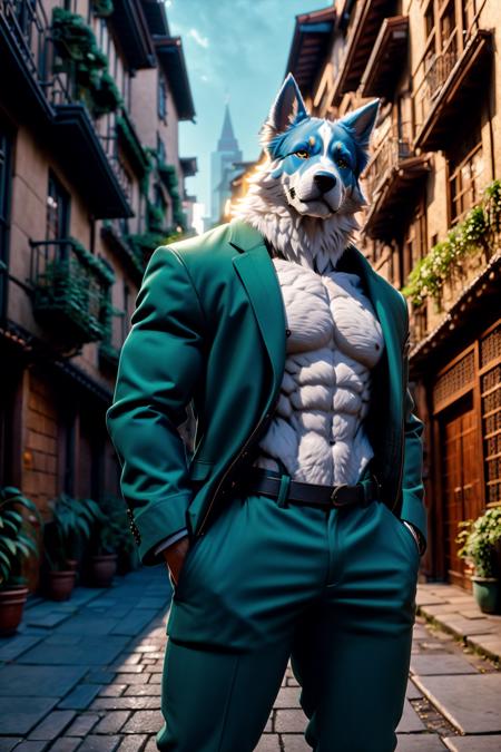 A Random Realistic Humanized Dog Character (realistic furry character)