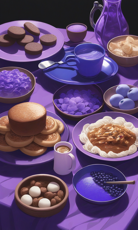 Purple, Blue and Brown