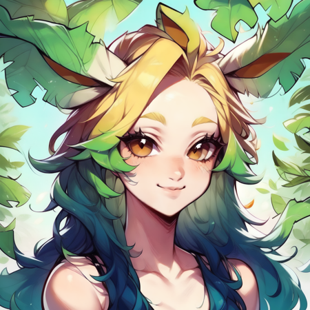 (Pokemon Gijinka) Eevee and its evolutions版本Leafeon (ID: 371070)