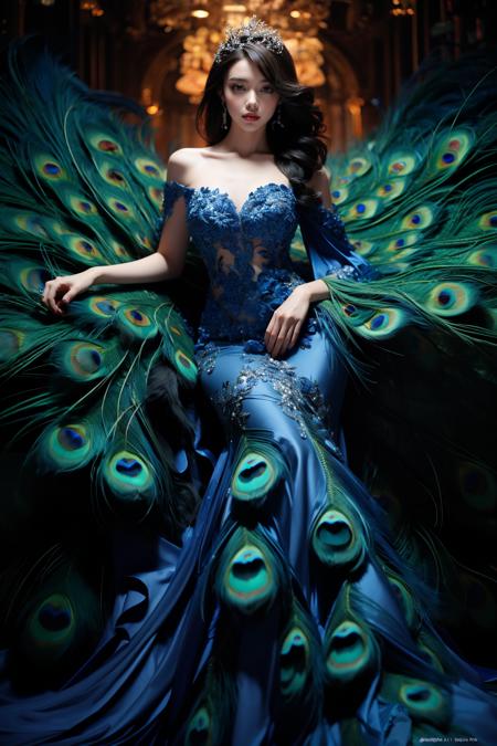 JAY - FEATHERS BLUE DRESS