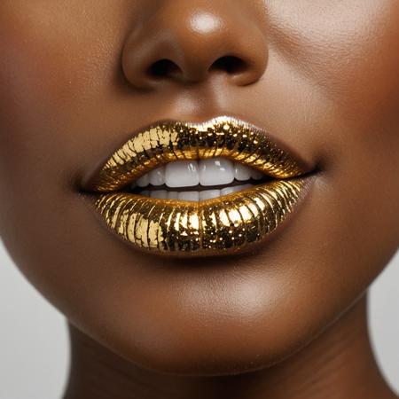 Golden Glitter Lips
