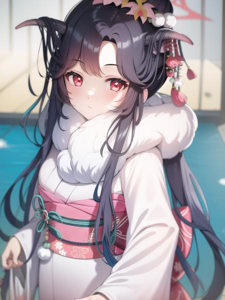 bluearchive fuuka apron and kimono
