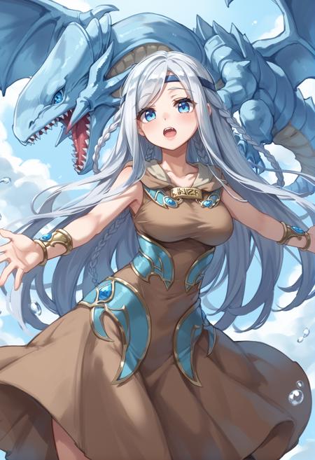 Yu-Gi-Oh! - Maiden with Eyes of Blue & Blue eye white dragon (青き眼の乙女 & 青眼の白龍) illu/PonyXL版本v1.2-PonyXL (ID: 867389)