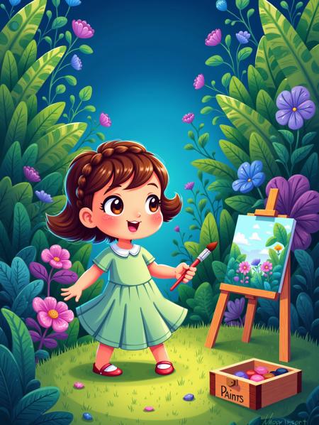 Cute stylized illustration