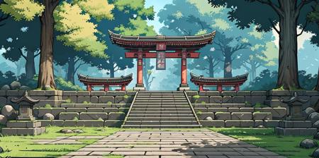 HEZI flat board pixel game scene