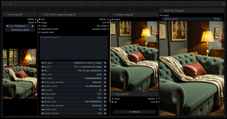 Bobs Workflows: FLUX | UPSCALE | LORA | IMG2IMG | GGUF