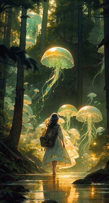 [LoRA] Jellyfish forest / 水月森 /くらげもり Concept (With dropout & noise version)