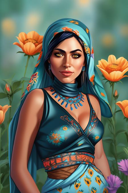 Portrait of an Afghan Girl - Headscarf Woman