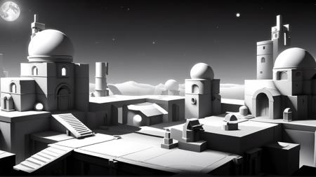 Whitebox Style SDXL - Environment & Level Design Concept Art Game Dev Tool