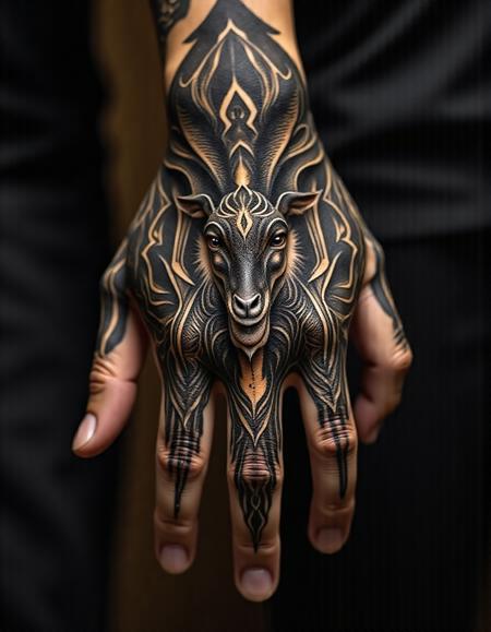 Flux - Tattoo on hand - By Devildonia