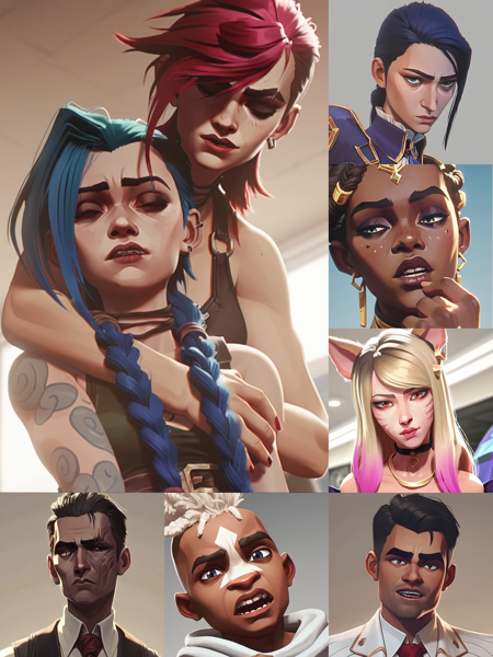 Arcane Style and Characters | All-in-One LoRA | Jinx Vi Mel Caitlyn版本v1.2 (ID: 720821)