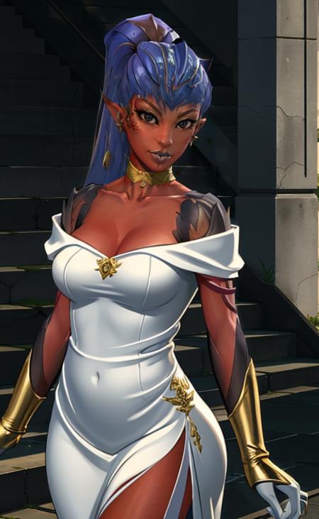 sylvari - ponytail red skin/blue hair版本v5.0 (ID: 155102)