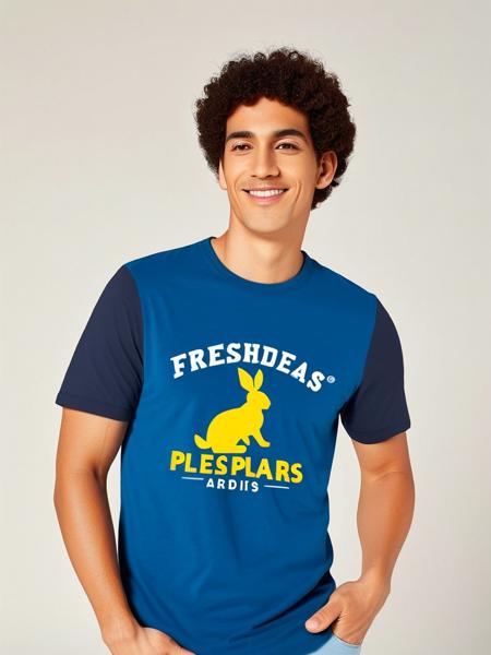 FRESH IDEAS@ he logo printed on the T-shirt_SDXL