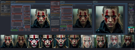Flux - Dev 8/16 & GGUF image processing (Loras, LUTs, Sharpness, Color Adjustments) & Comparator版本v3.2 (ID: 783350)