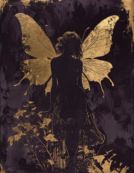 Gold Foil Silhouette