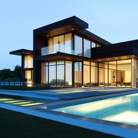 LoRA GDM Luxury Modern House / Building Architecture