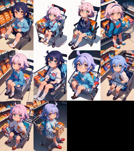 Sitting in a grocery cart Lora