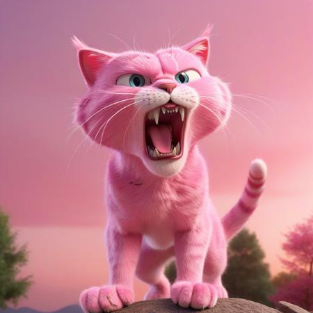 Fresh Ideas@pink roaring cat_SDXL