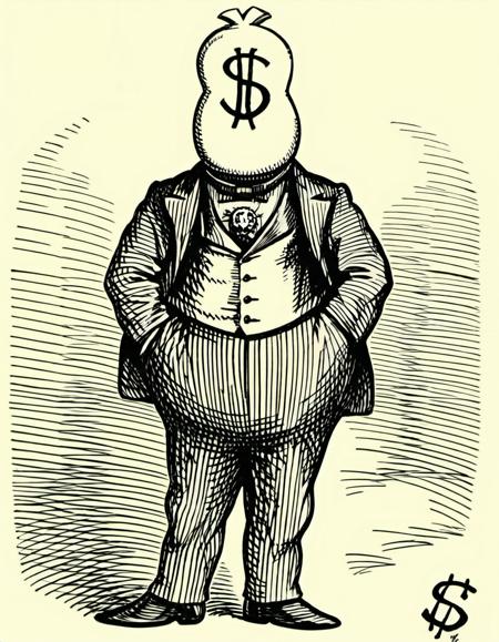 19th century political cartoon - Thomas Nast Style