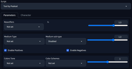 Tool by Peaksel - prompting helper script (StylePile on steroids)版本v2.0 (ID: 160214)