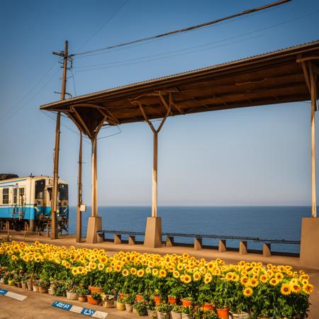 下灘駅 shimonada station (JR SHIKOKU, JAPAN) SDXL