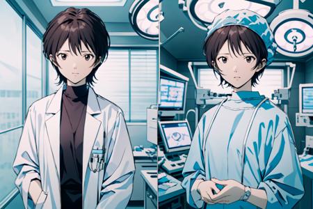 Doctor labcoat / surgical outfits Side-by-Side