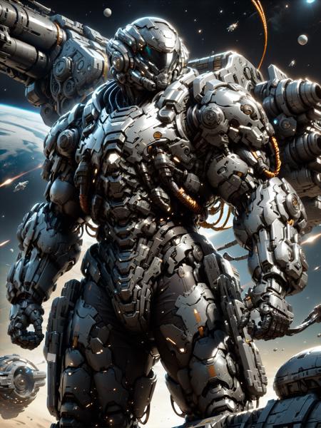 Neon Cyberpunk Heavy Combat Armor SDXL