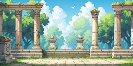 HEZI flat board pixel game scene